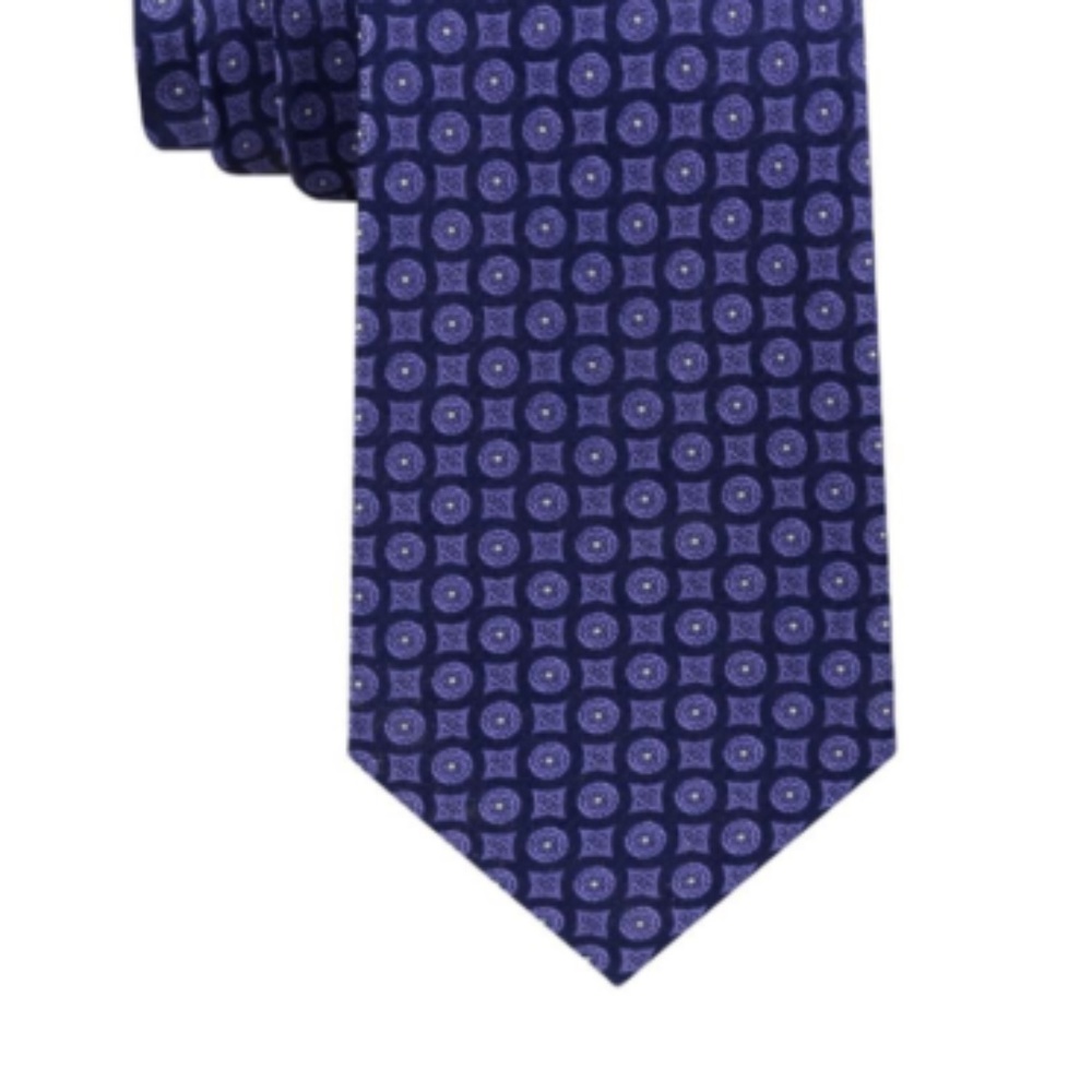Calvin Klein Men's Modern Medallion Silk Tie Blue
